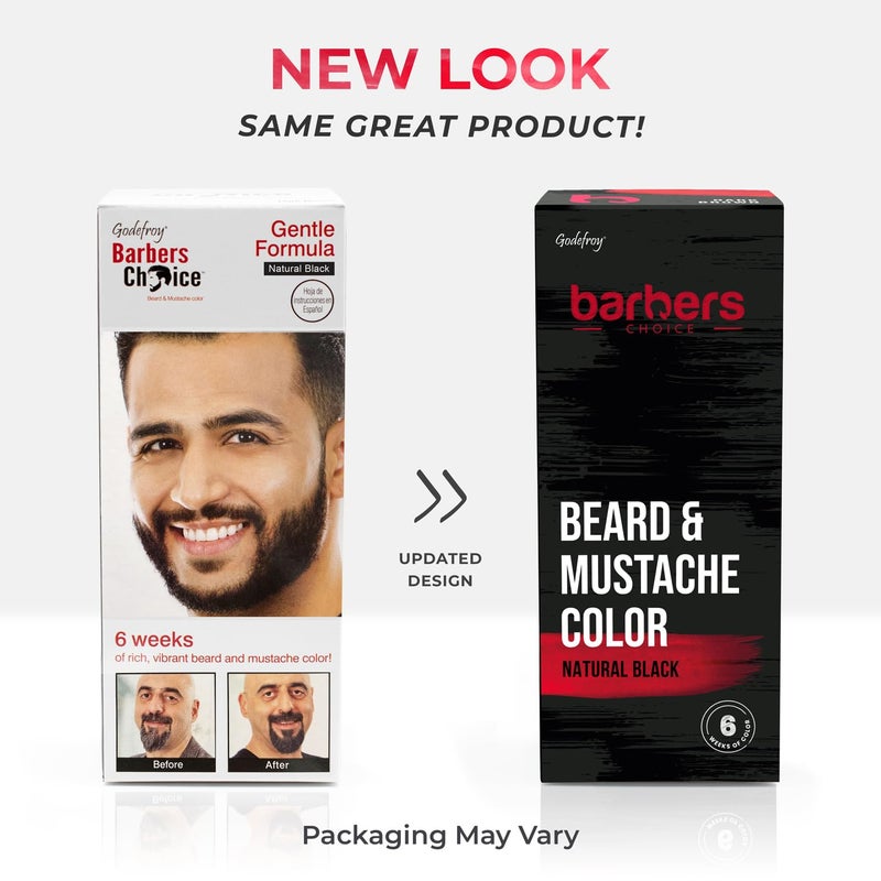 Godefroy Barbers Choice 3 Application Beard and Mustache Dye For Men, 6 weeks of Cover For Gray Facial Hair, Natural Black - Image 2
